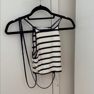 Lovers + Friends Navy and White Striped Tank Top